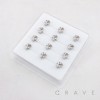 MULTI CZ CELESTIAL SPARKLING CRESCENT MOON WITH STAR 316L SURGICAL STEEL L-SHAPE NOSE BOX
